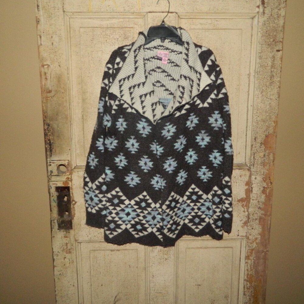 Love on a Hanger Cardigan Knit Sweater Southwest Women's Oversized Size L (O-3)